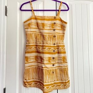 Forever 21 Linen Blend Dress Tribal Print Size Small
